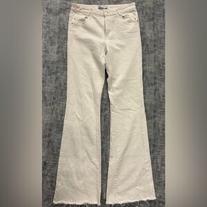 Zara Flare White Jeans 8